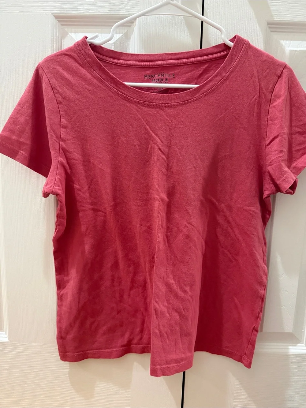 J. Crew Short Sleeve Crewneck Tee in Raspberry